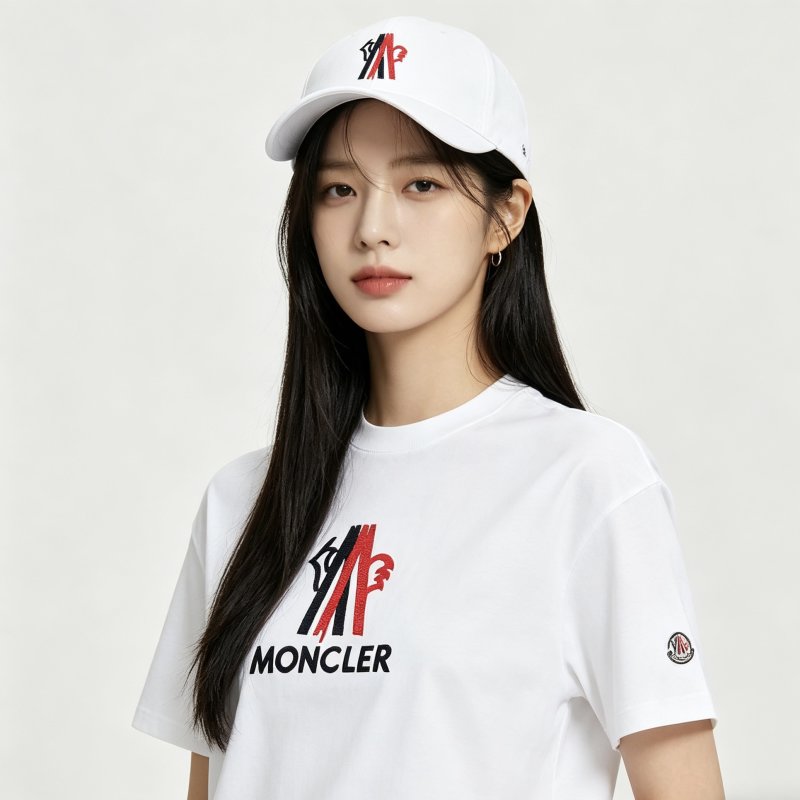 Moncler Logo Print White T-Shirt view