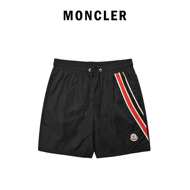 Moncler Black Shorts with Striped Side Tape view