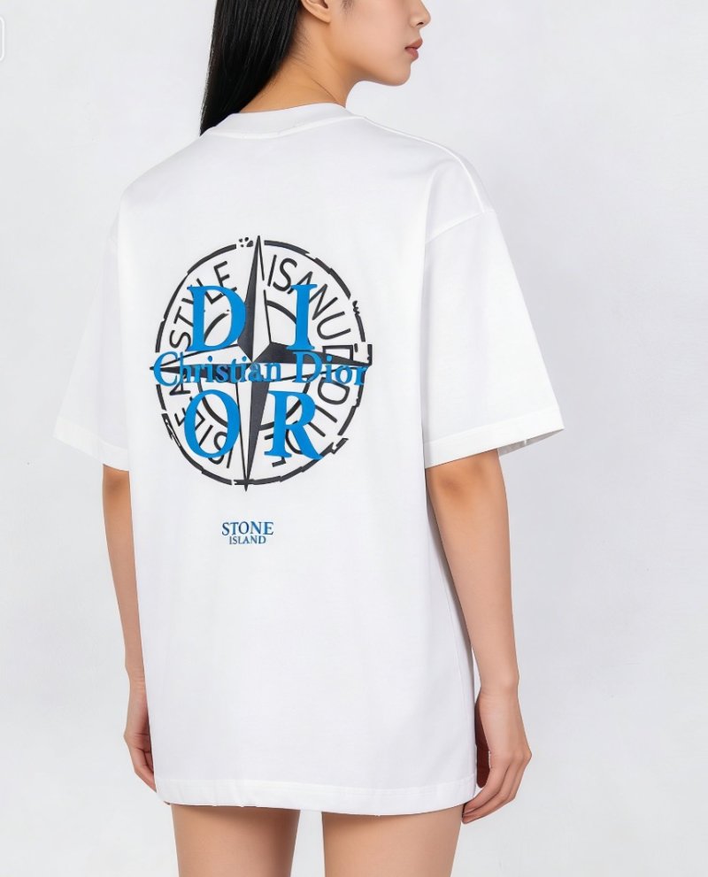 Stone Island White Compass Logo T-Shirt view