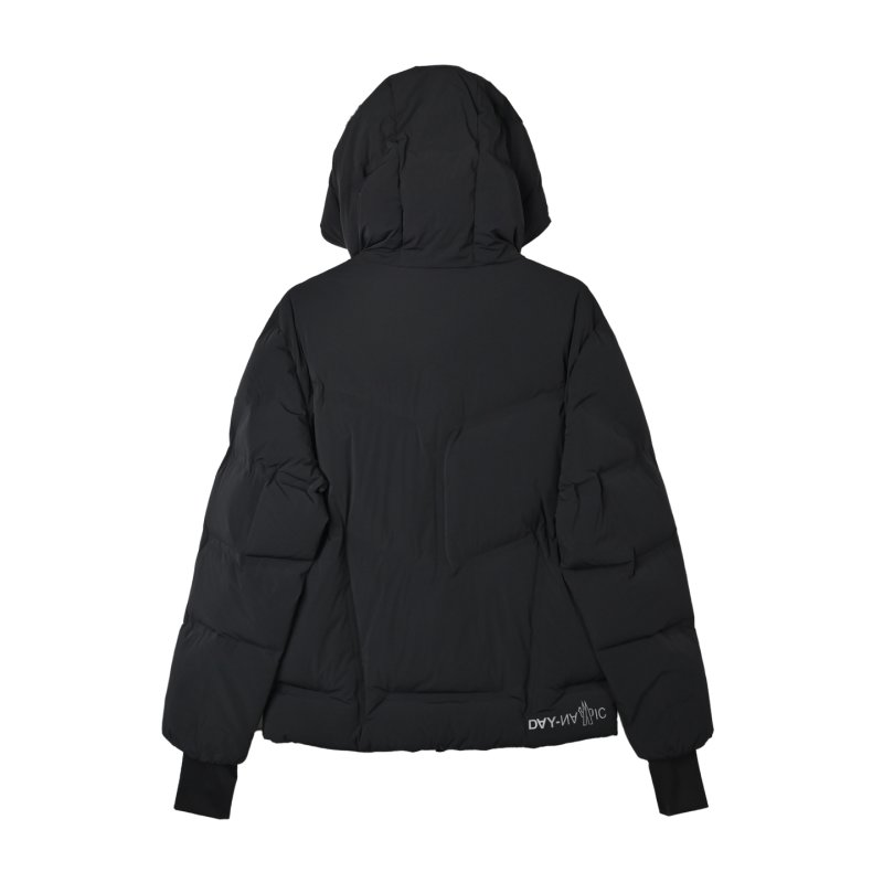 Black Puffer Down Jacket with Hood view
