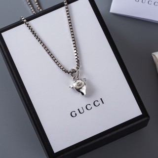 Gucci Bull Head Silver Pendant Necklace