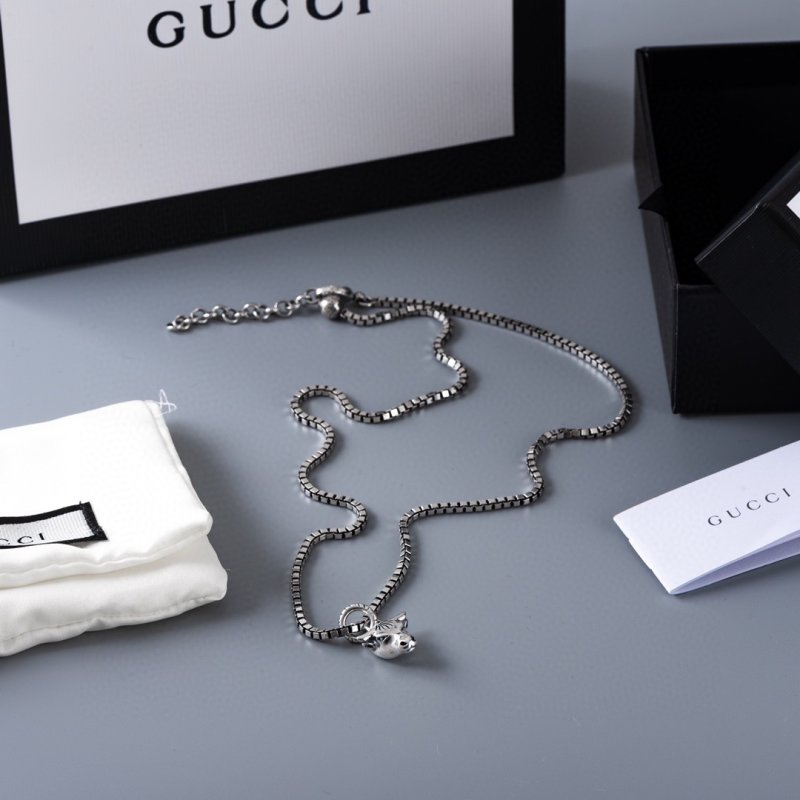 Gucci Bull Head Silver Pendant Necklace view
