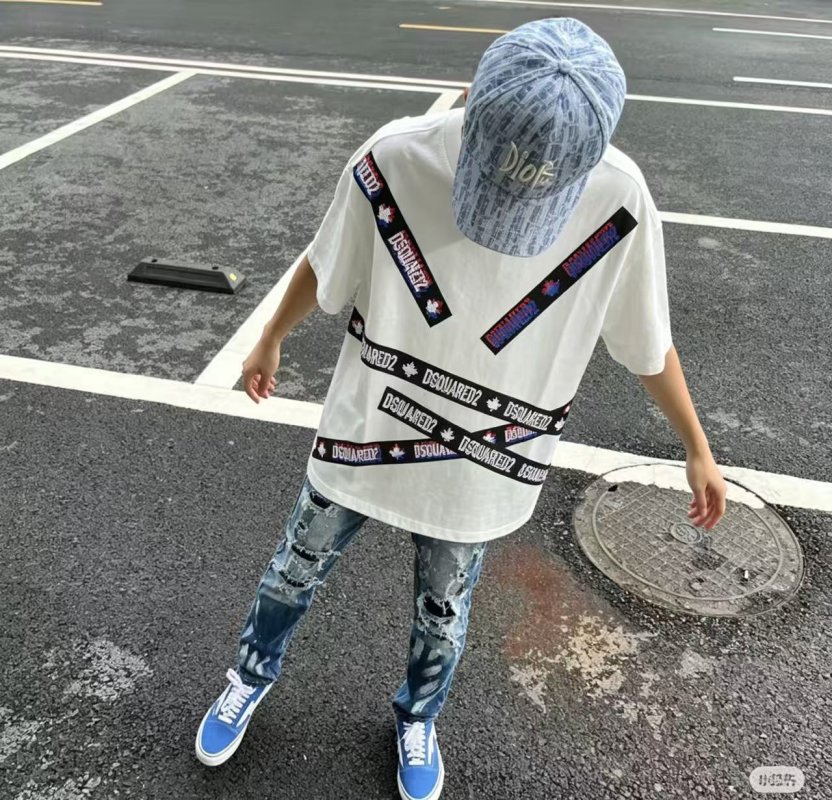 Dsquared2 White Logo Tape T-Shirt