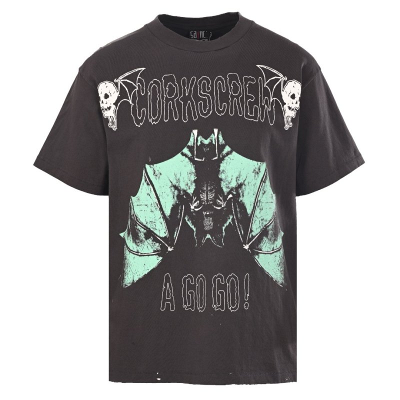 Oversized Graphic Print Short Sleeve T-Shirt Black view