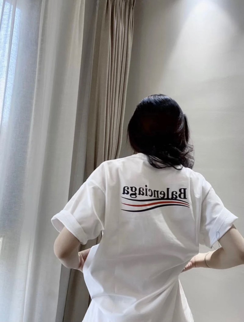 Balenciaga Reversed Logo White T-Shirt