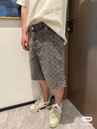 Louis Vuitton Monogram Denim Shorts Grey view 3