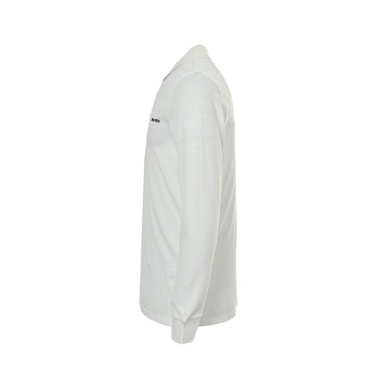 Miu Miu White Long-Sleeve Polo Shirt view