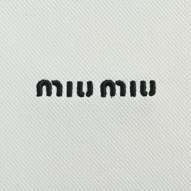 Miu Miu White Long-Sleeve Polo Shirt view