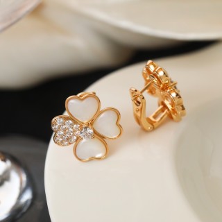 VCA Cosmos Four-Petal Mother-of-Pearl Diamond Earrings Rose Gold view 4