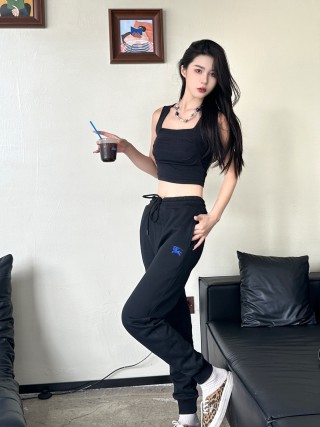 Burberry Black Jogger Pants with EKD Emblem