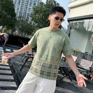 Burberry Check Short-Sleeve T-Shirt Sage Green view 4