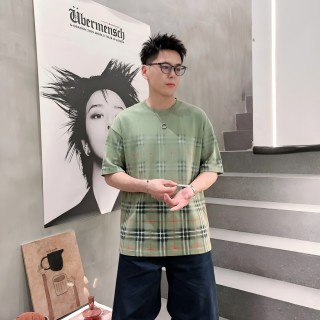Burberry Check Short-Sleeve T-Shirt Sage Green view 7