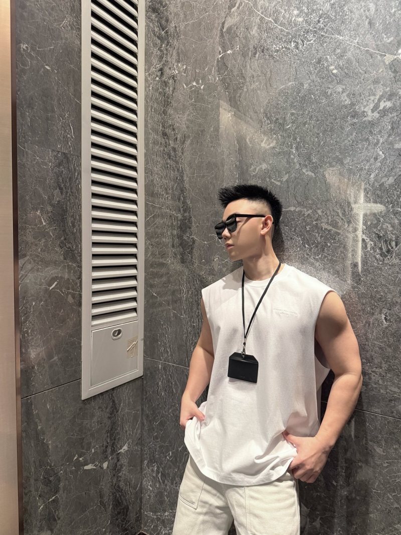 Essentials Cream Sleeveless Tank Top view