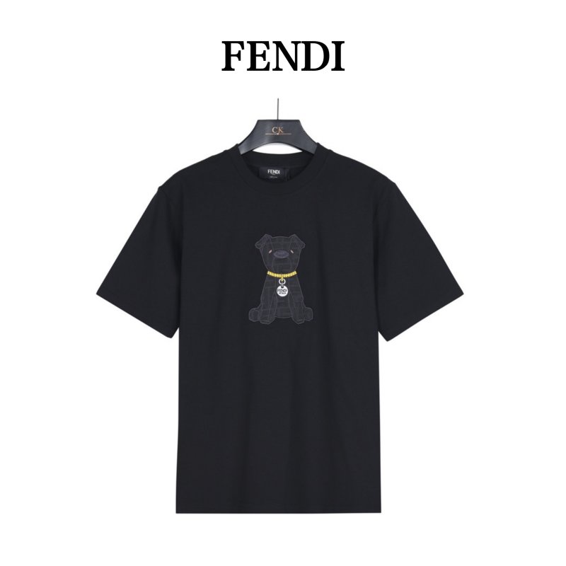 Gucci Monogram Dog Print Navy T-Shirt