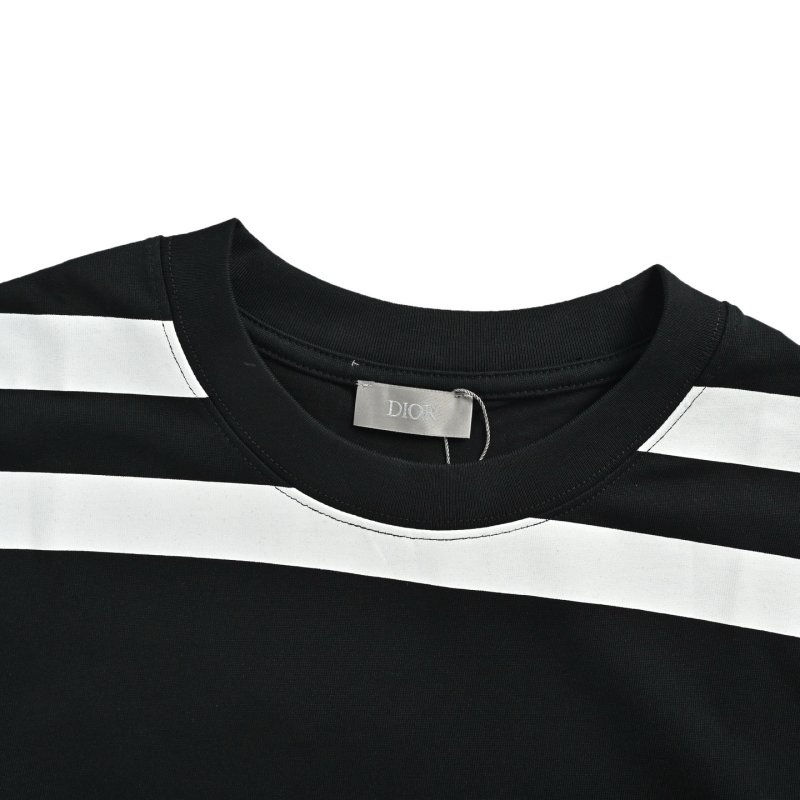 Dior Black Striped Short Sleeve T-Shirt view