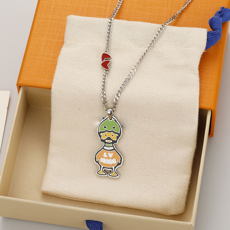 Louis Vuitton Duck Pendant Necklace - Green/Orange