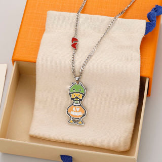 Louis Vuitton Duck Pendant Necklace - Green/Orange view 3