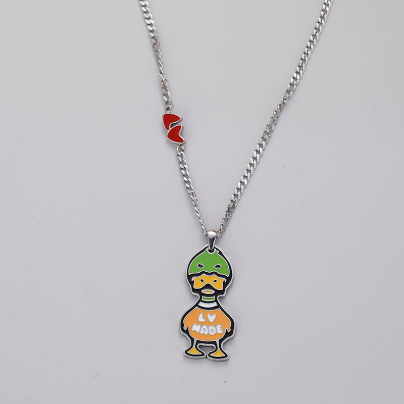 Louis Vuitton Duck Pendant Necklace - Green/Orange view