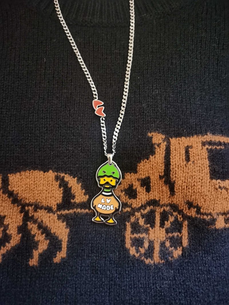 Louis Vuitton Duck Pendant Necklace - Green/Orange view