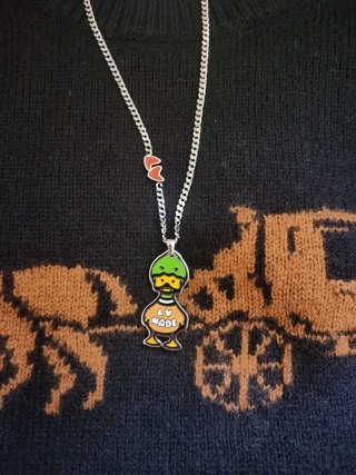 Louis Vuitton Duck Pendant Necklace - Green/Orange view 7