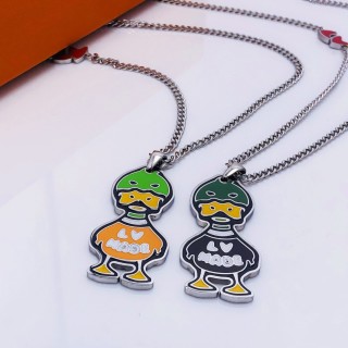 Louis Vuitton Duck Pendant Necklace - Green/Orange view 9