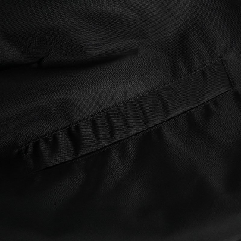 Black Puffer Bomber Jacket with Ribbed Cuffs view