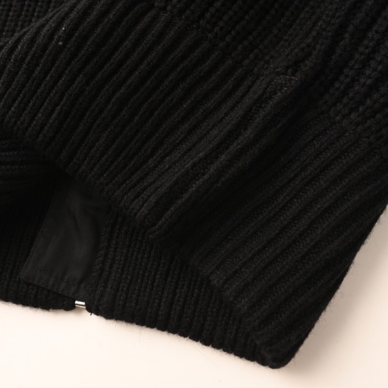 Prada Black Hybrid Knit Zip Jacket view