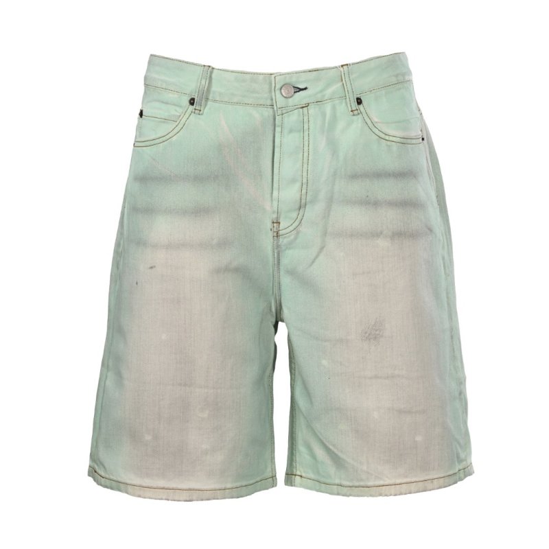 Essentials Women's Mint Green Denim Shorts