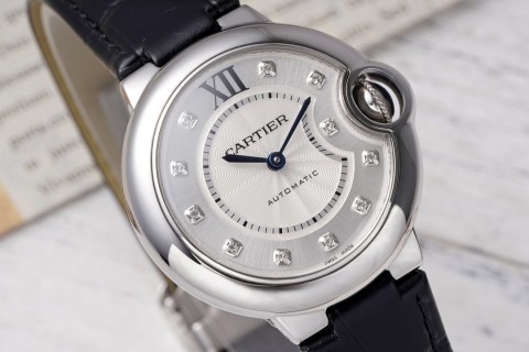 Cartier Ballon Bleu 33mm White Dial Automatic Watch view 2