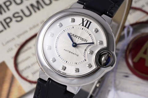 Cartier Ballon Bleu 33mm White Dial Automatic Watch view 3
