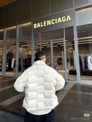 Balenciaga Cream Puffer Down Jacket view 3