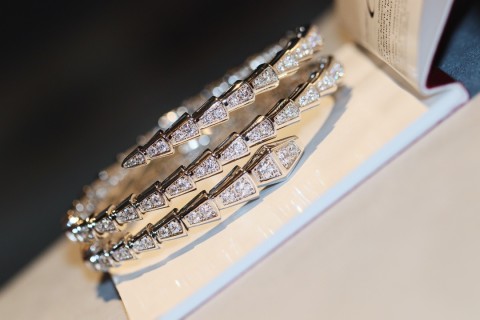 Bulgari Serpenti Diamond White Gold Bracelet view 4