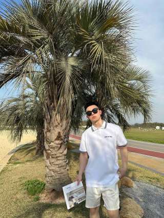 White Polo Shirt with Contrast Trim