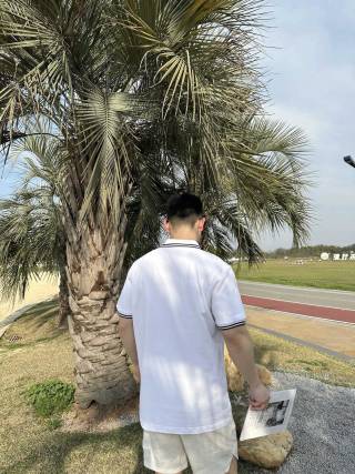 White Polo Shirt with Contrast Trim view 2