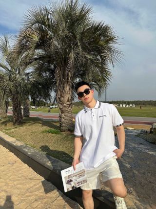 White Polo Shirt with Contrast Trim view 8