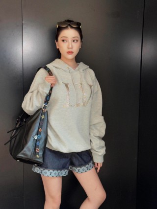 Essentials Cream Oversized Logo Hoodie view 5