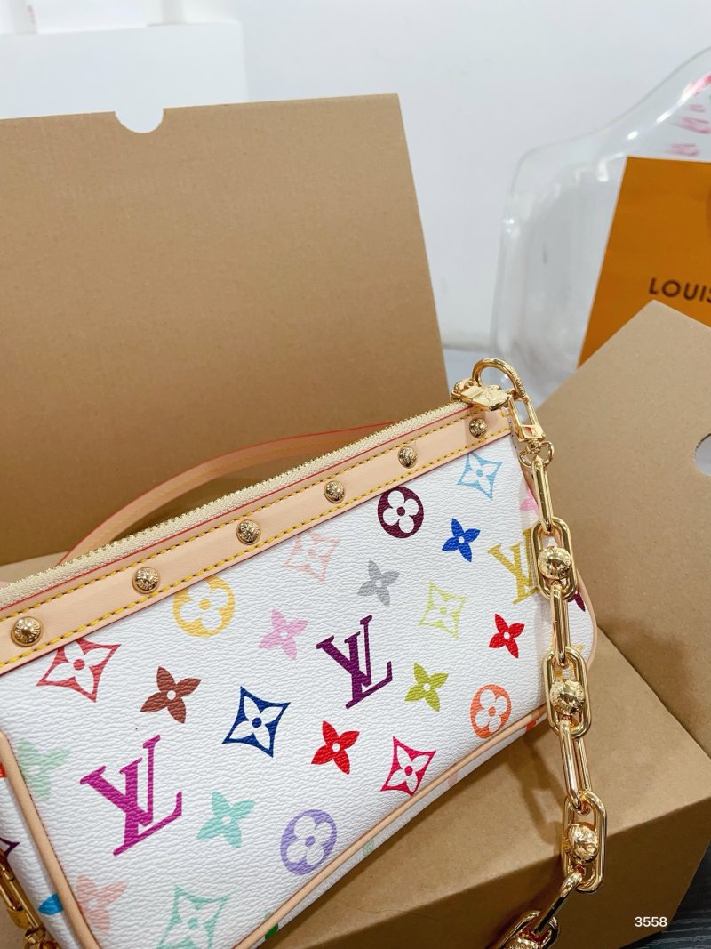 Louis Vuitton Monogram Multicolor Shoulder Bag White view