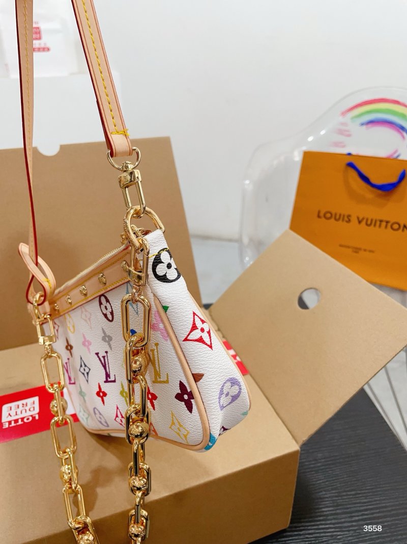 Louis Vuitton Monogram Multicolor Shoulder Bag White view