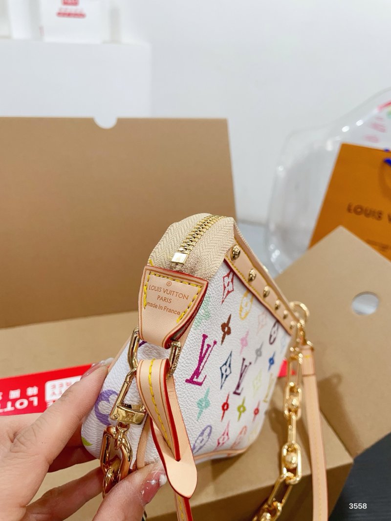 Louis Vuitton Monogram Multicolor Shoulder Bag White view