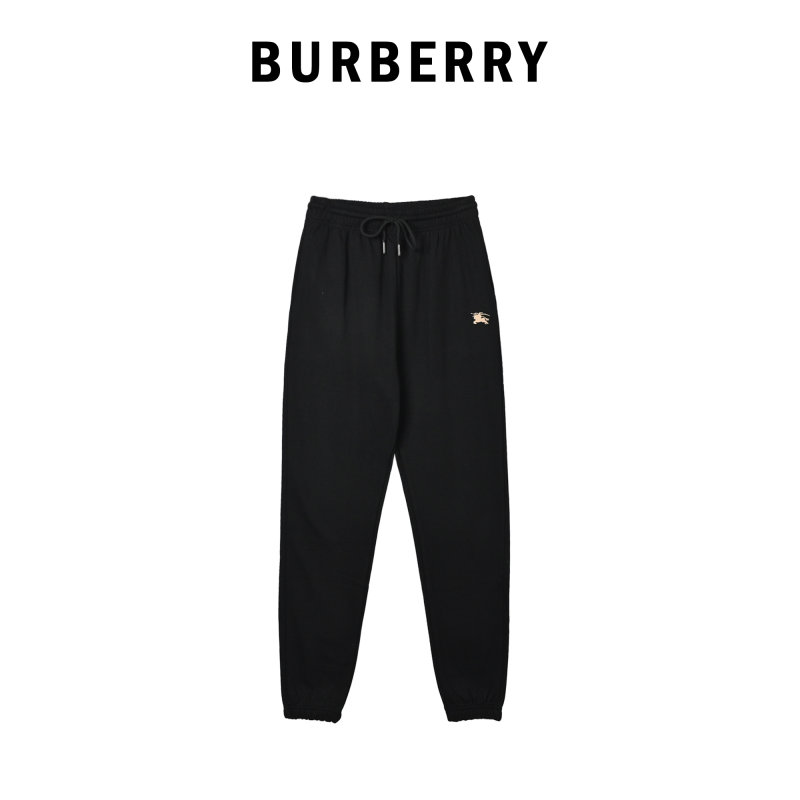 Burberry Black Jogger Pants with Embroidered Logo view
