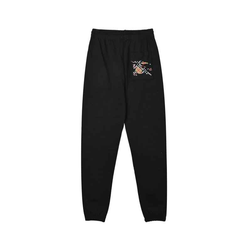 Burberry Black Jogger Pants with Embroidered Logo view