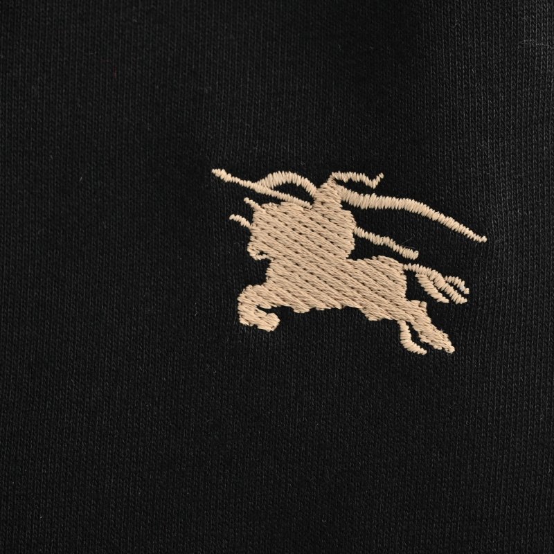 Burberry Black Jogger Pants with Embroidered Logo view