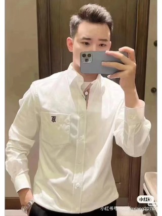 Premium White Oversized Zip Shirt with Chest Pocket view 2