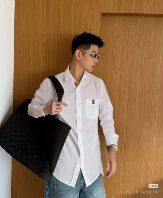 Premium White Oversized Zip Shirt with Chest Pocket view 4