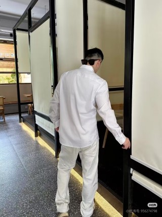 Premium White Oversized Zip Shirt with Chest Pocket view 7
