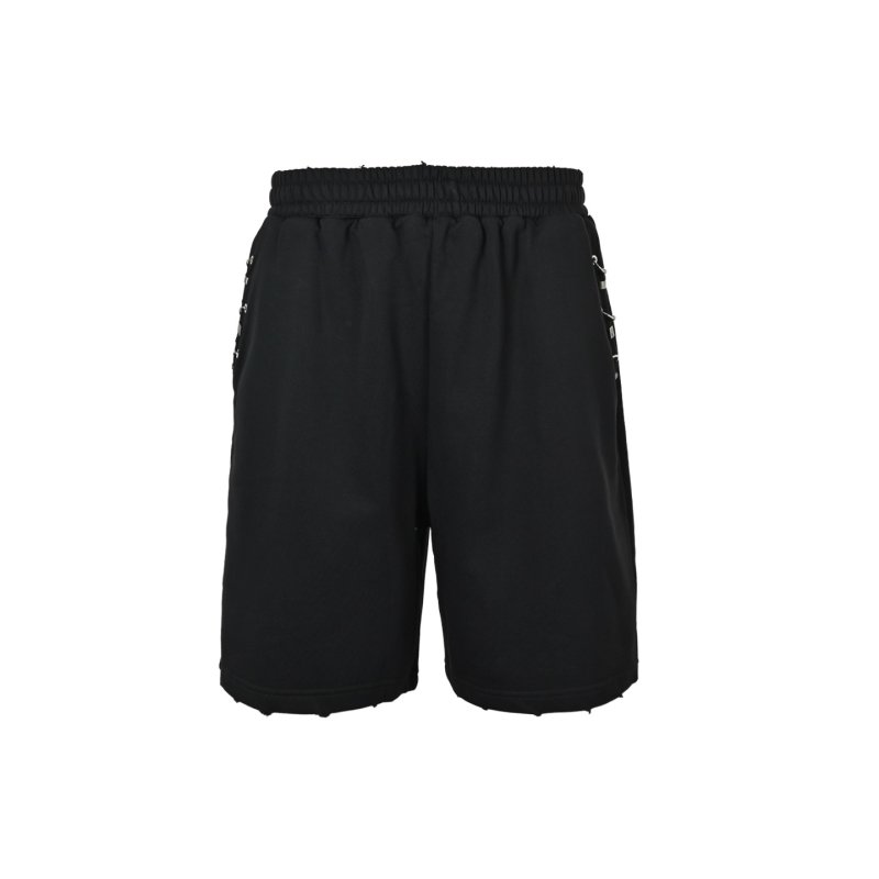 Black Eyelet Detail Shorts with Elastic Waistband view