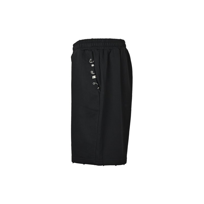 Black Eyelet Detail Shorts with Elastic Waistband view