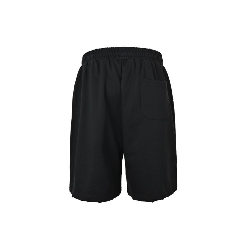 Black Eyelet Detail Shorts with Elastic Waistband view