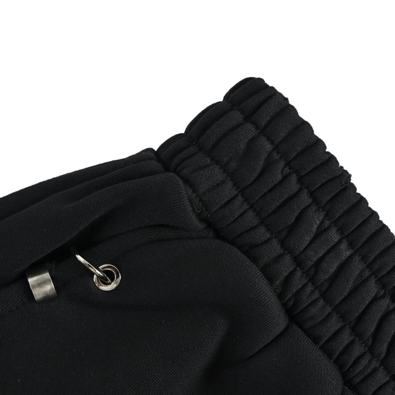 Black Eyelet Detail Shorts with Elastic Waistband view