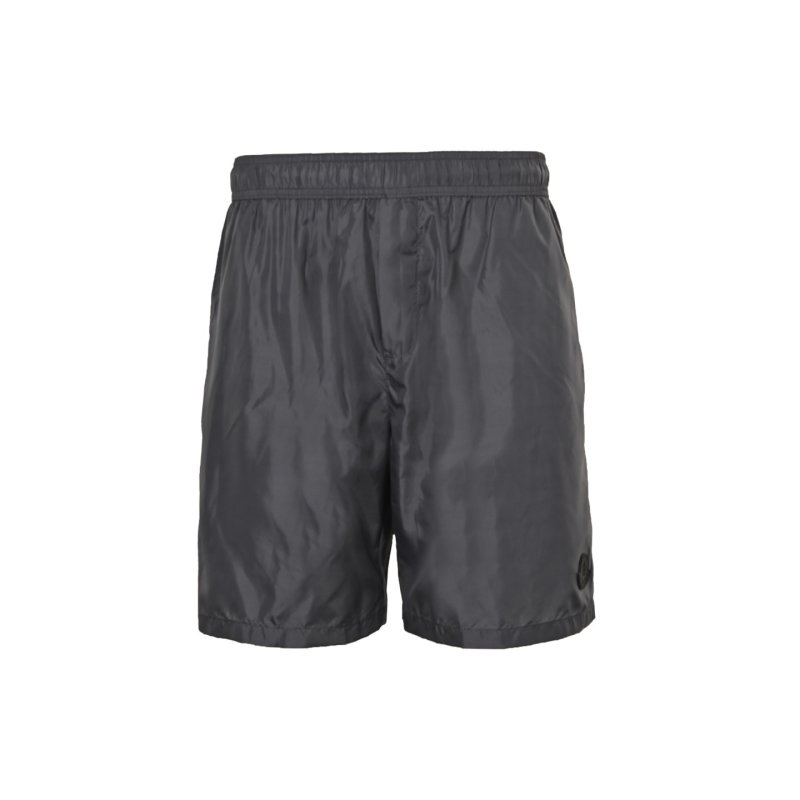 Grey Nylon Athletic Shorts with Drawstring view